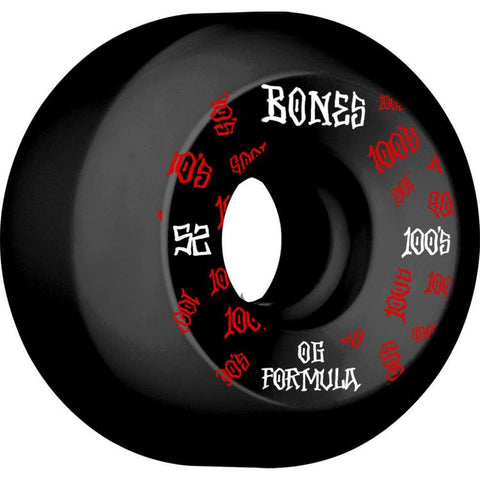 Bones 100's V5 Sidecut 52mm Wheels (Black)