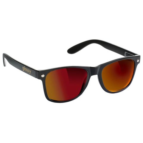GLASSY "Leonard" Sunglasses (Black / Red Mirror)