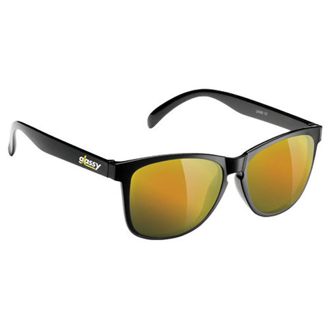 GLASSY "Deric - Cancer Hater" Sunglasses (Black / Gold Mirror)