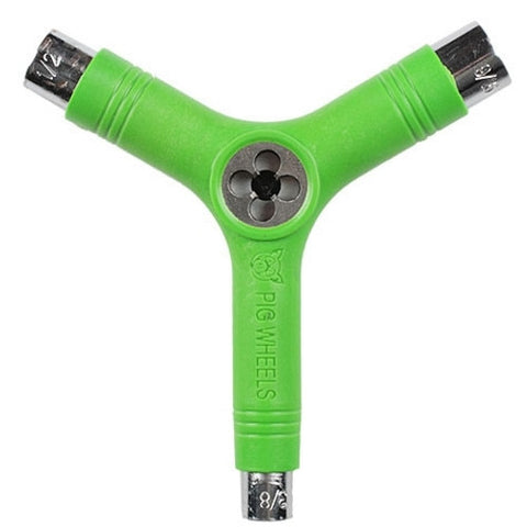 PIG Tri-Socket Skate Tool w/ Rethreader (Green)