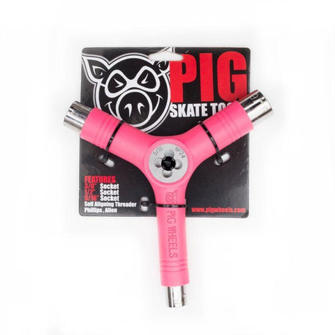 Pig Tri-Socket Threader Skate Tool (Pink)