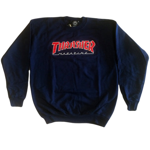 Thrasher Outlined Crew Neck Sweatshirt (Navy)