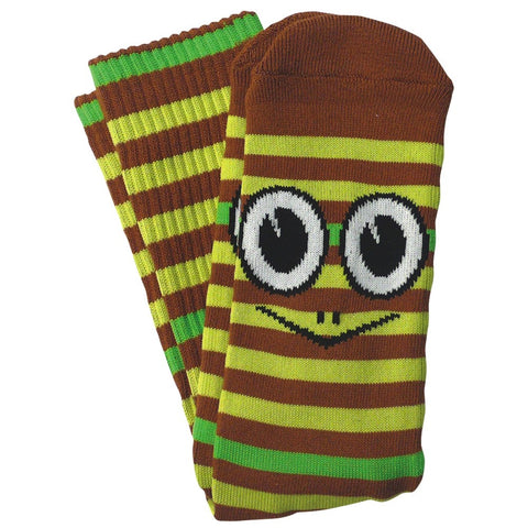 TOY MACHINE "Turtle Stripe" Crew Socks (Green/Brown)