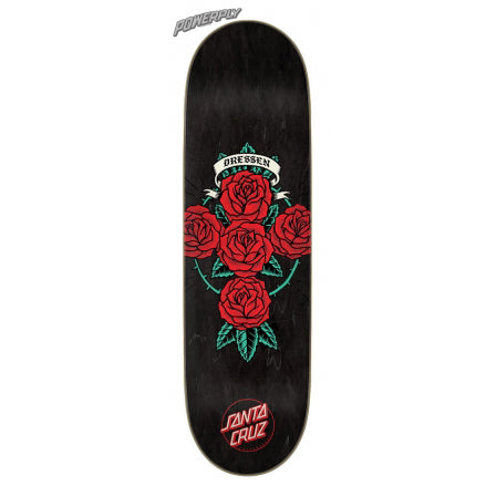 Santa Cruz Skateboard Deck Dressen Rose Cross Powerply 9.00in x 32.15in