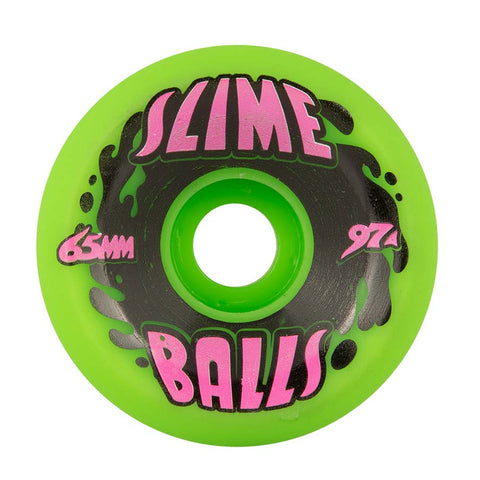 Santa Cruz Slime Balls Splat Big Balls 65mm 97A Wheels (Neon Green)