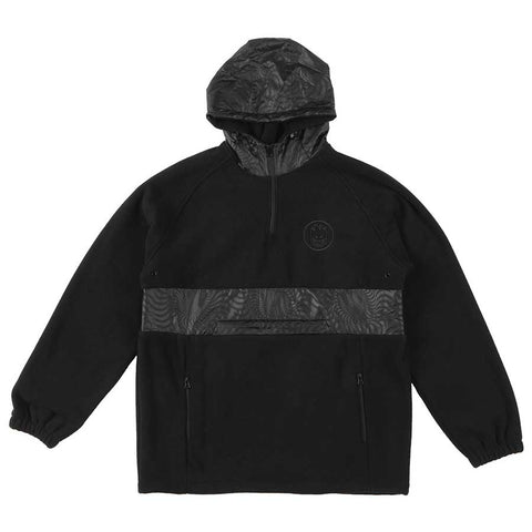 Spitfire Burnout Polar Fleece Hooded Anorak Jacket (Black)