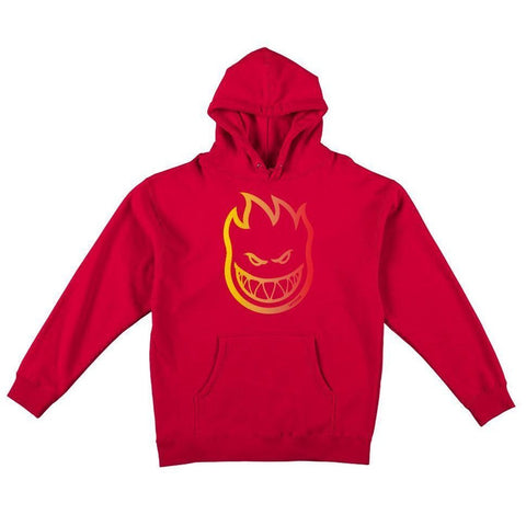 Spitfire Bighead Outline Fill Fade Hooded Sweatshirt (Red/Yellow)