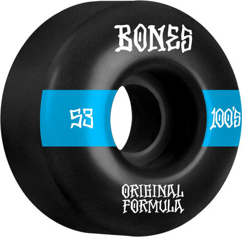 Bones 100’s V4 Wide 53mm Wheels (Black)
