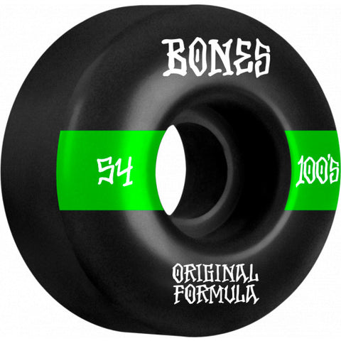 Bones 100’s V4 Wide 54mm Wheels (Black)