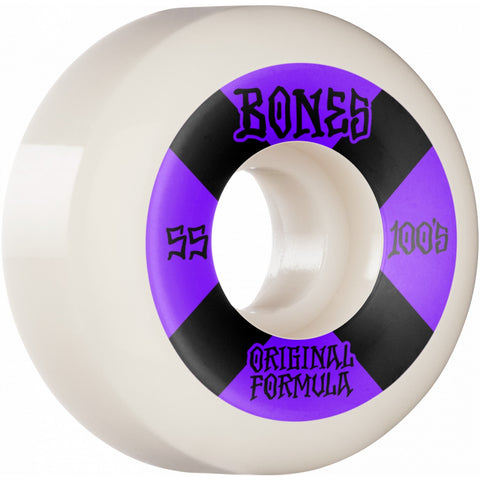 Bones 100’s V5 Sidecut 55mm Wheels (White)