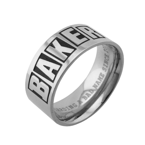Baker Brand Logo Silver Ring