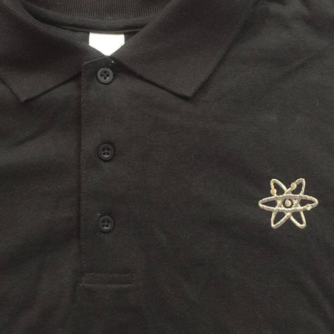 ENERGY SKATE SHOP "Atom" Embroidered Logo Polo Shirt (Black / Dark Gray)