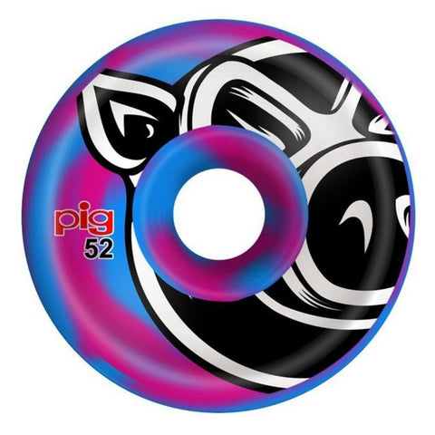 Pig Head Conical Swirl 52mm 101A Wheels (Blue/Pink)