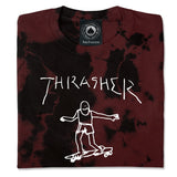Thrasher Gonz Logo Tie Dye Girls T-Shirt (Burgundy)