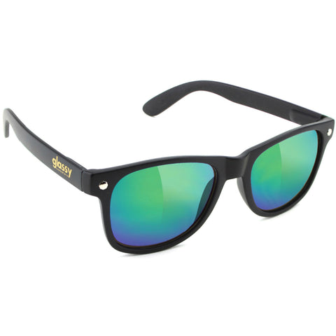 GLASSY "Leonard" Sunglasses (Matte Black / Green Mirror)