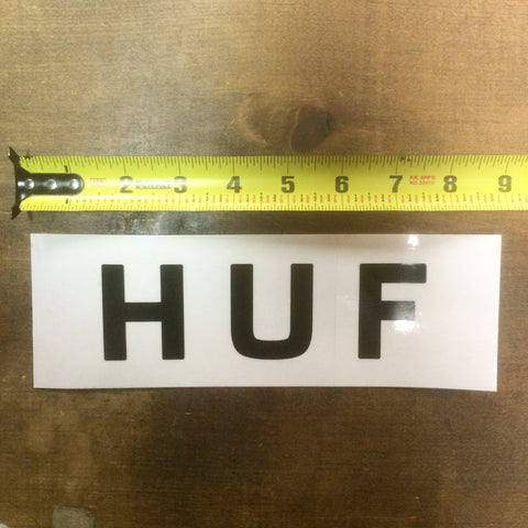 HUF "Logo" Sticker (Transparent): 9" x 3"