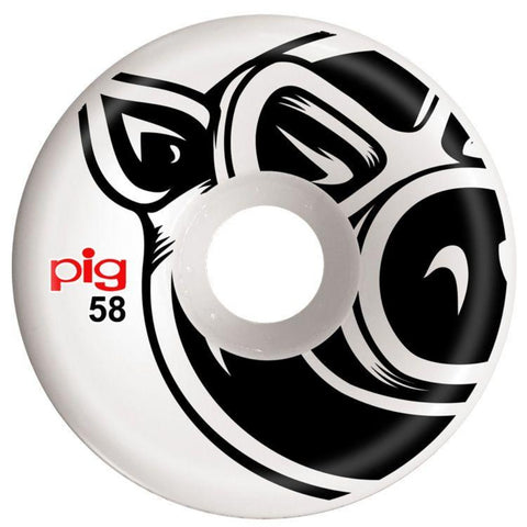 Pig Head Conical Natural 58mm 101A Wheels (White)