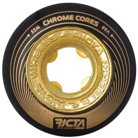 Ricta Chrome Cores 52mm 99A Wheels (Black/Gold)