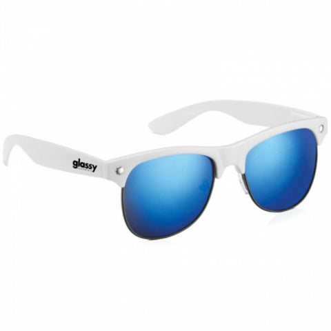 GLASSY "Shredder" Sunglasses (White / Blue Mirror)