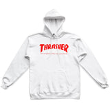 Thrasher Skate Mag Hooded Pullover Sweatshirt (White/Red)