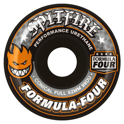 SPITFIRE Formula Four Conical Full Wheels (Black): 54mm / 99A
