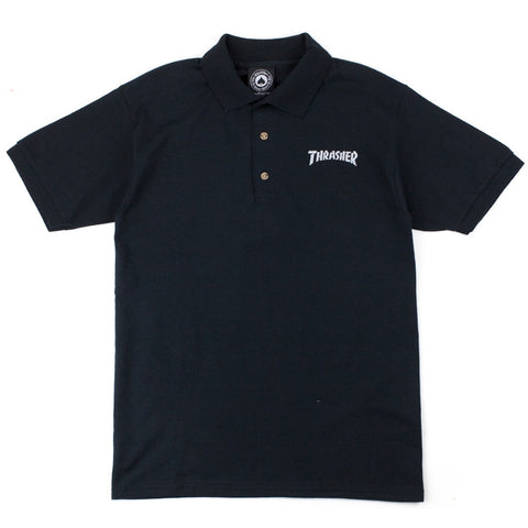 THRASHER Polo Shirt (Black)