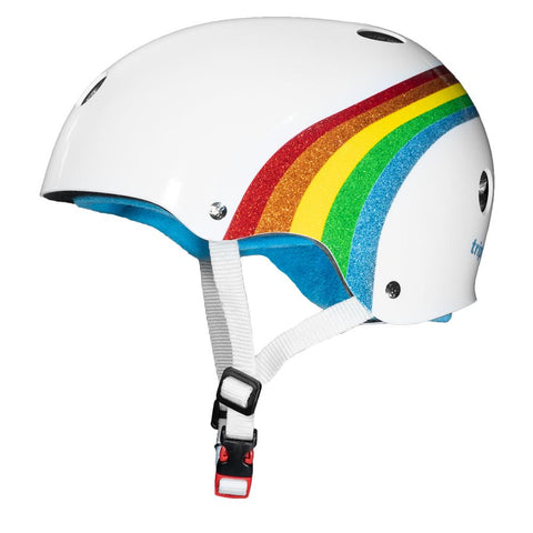 Triple Eight Certified Sweatsaver Helmet (Rainbow Sparkle/White)