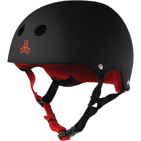 Triple Eight Sweatsaver Helmet (Black Rubber / Red)